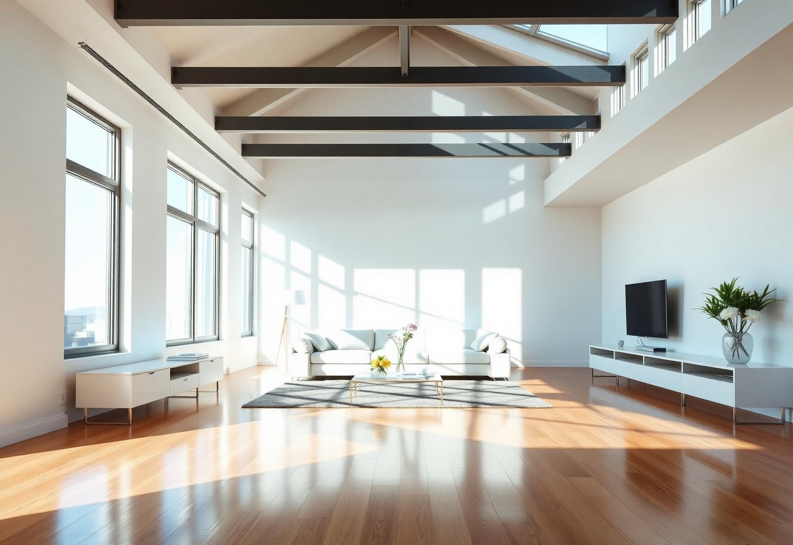 Bright, immaculately clean modern living space